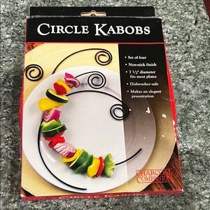 Charcoal Companion Branded Plate Set — Set of 2 boxes. Each box has 4 skewers
